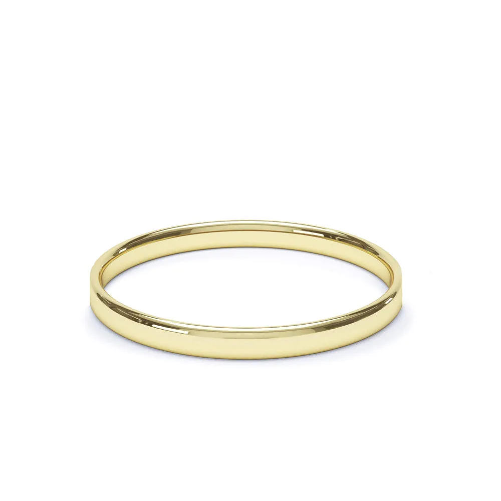 - Oval Profile Plain Wedding Ring 18k Yellow Gold