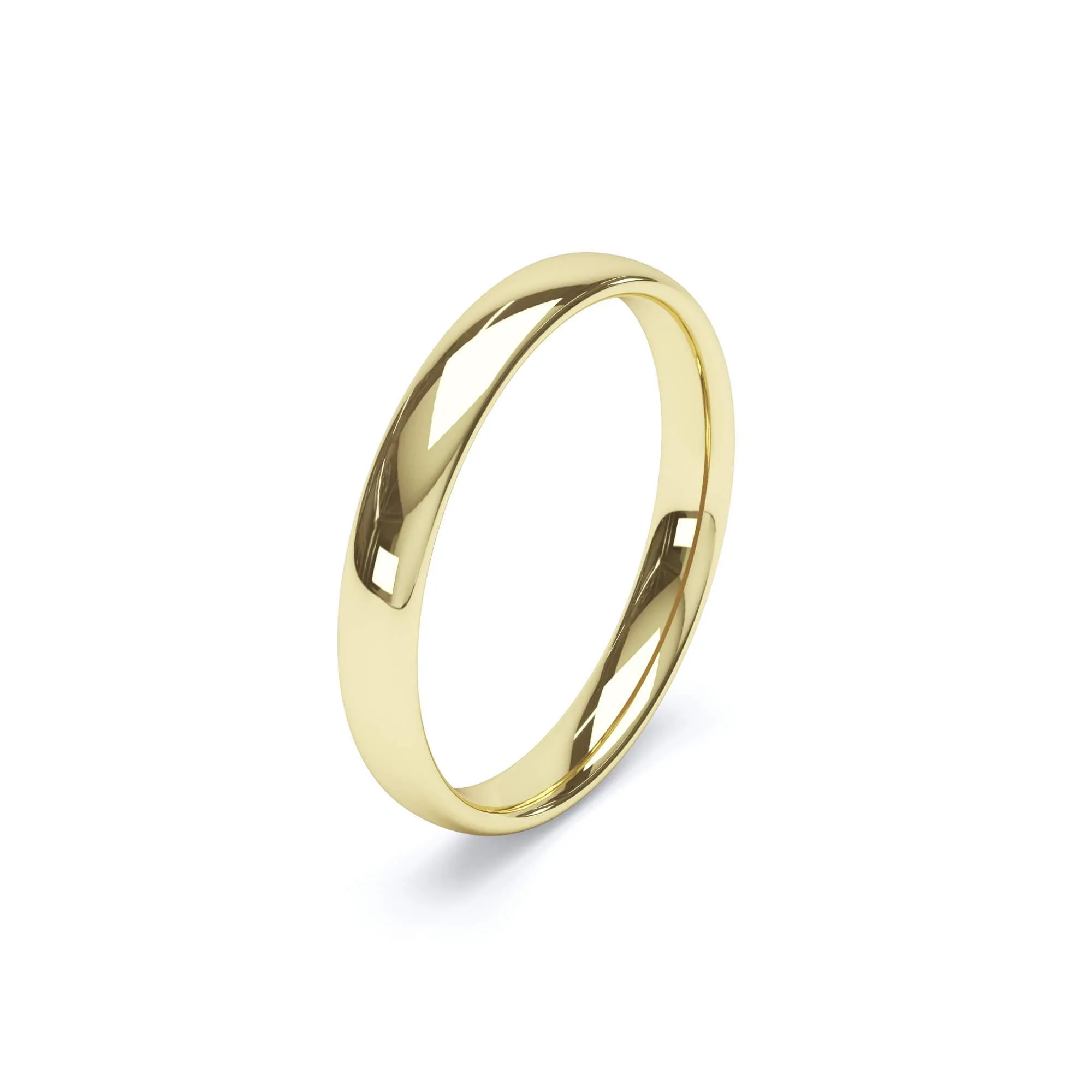 - Oval Profile Plain Wedding Ring 18k Yellow Gold