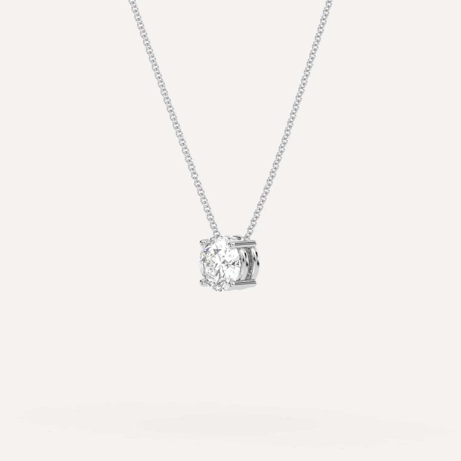 1 carat Round Floating Diamond Necklace