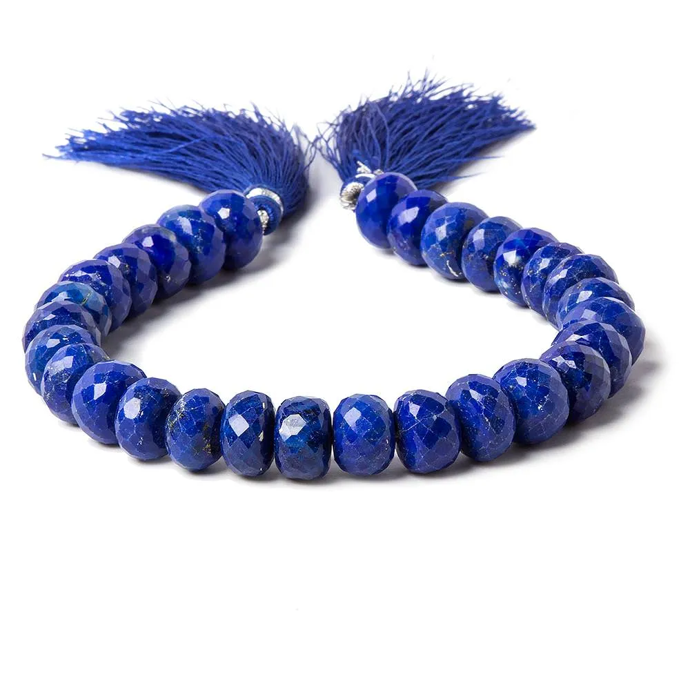 10-11mm Lapis Lazuli Faceted Rondelle Beads 9 inch 29 pieces