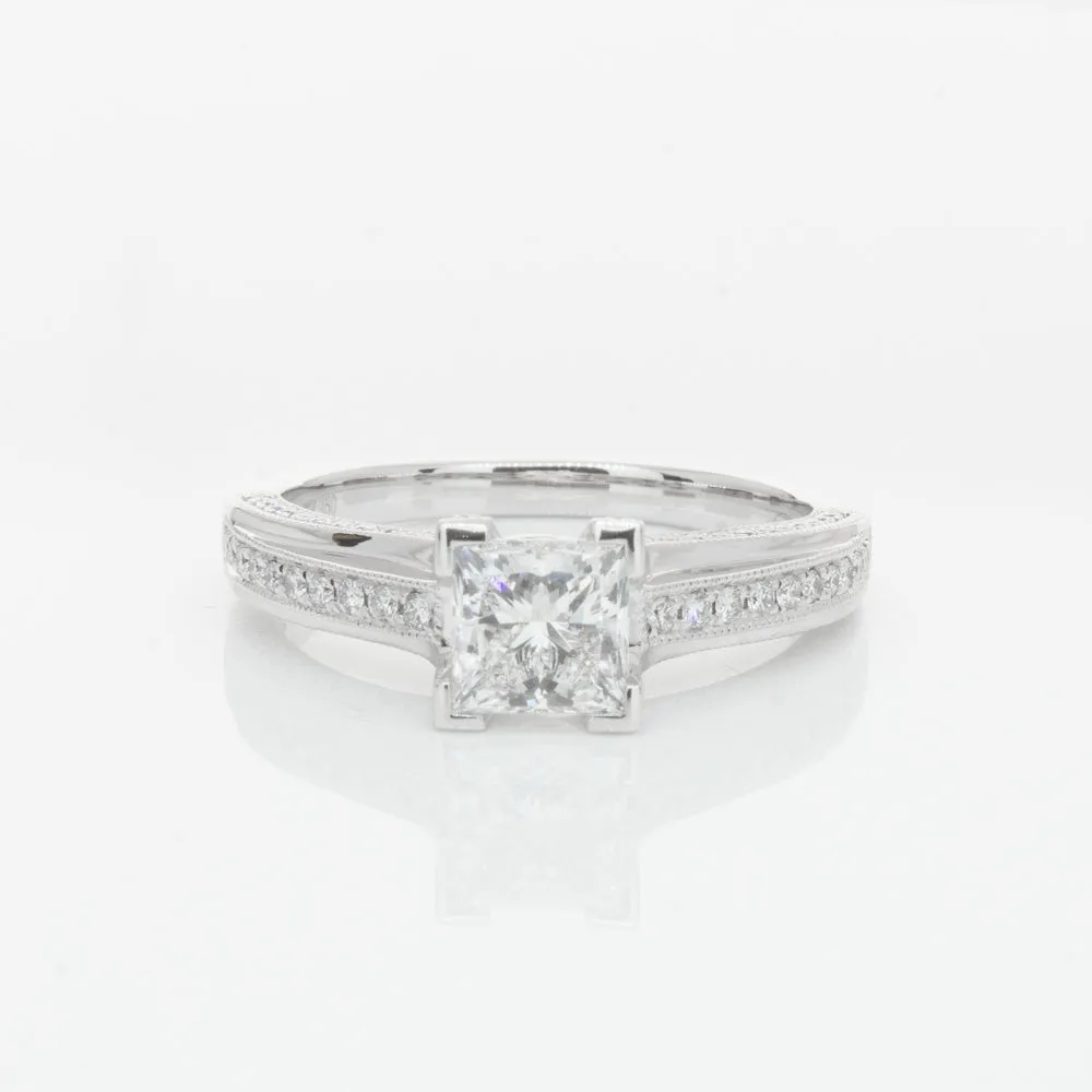 18ct White Gold 1.00ct Princess Cut Diamond Ring