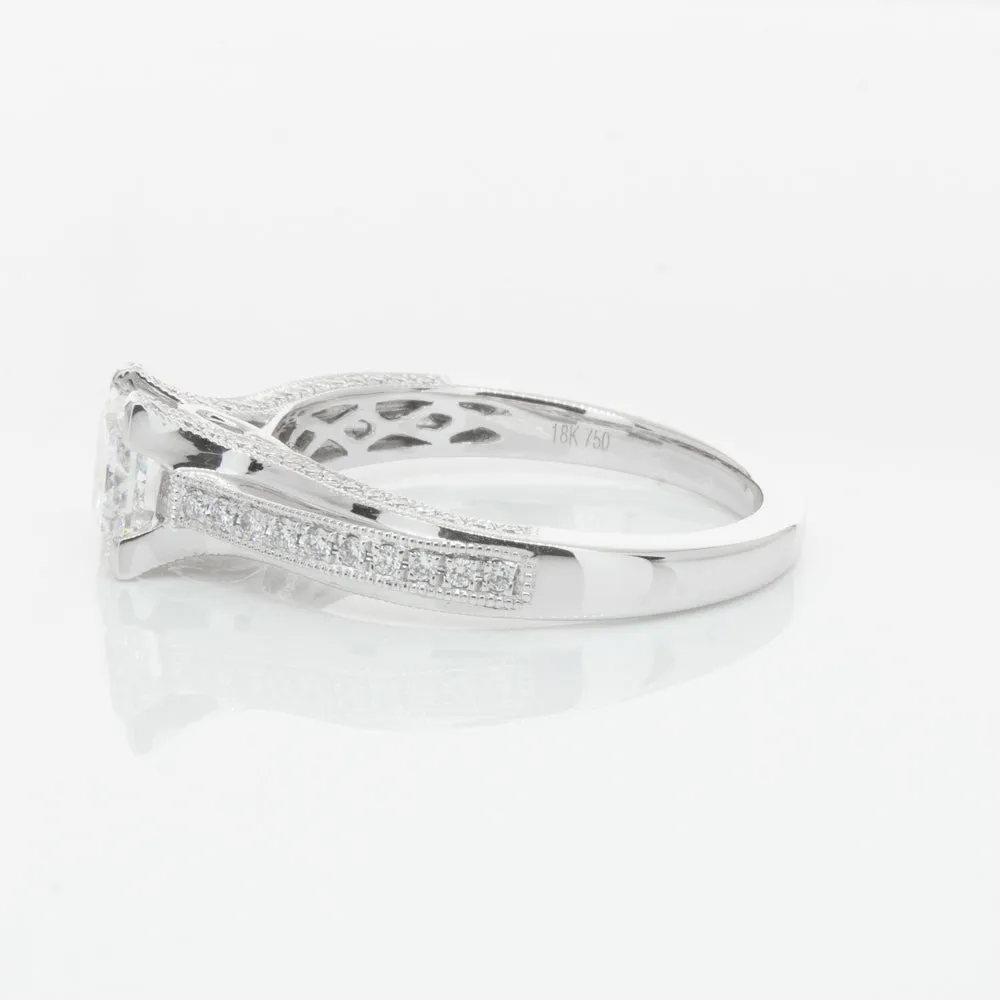 18ct White Gold 1.00ct Princess Cut Diamond Ring