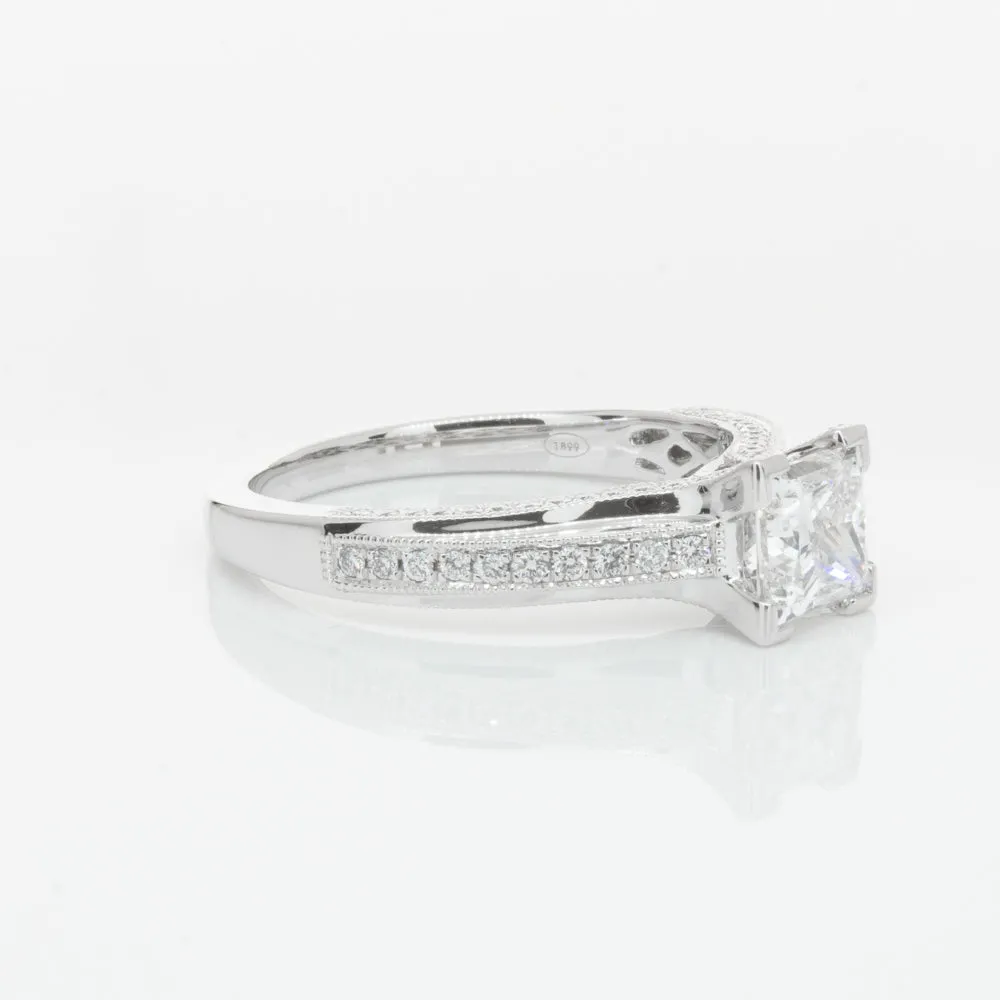 18ct White Gold 1.00ct Princess Cut Diamond Ring