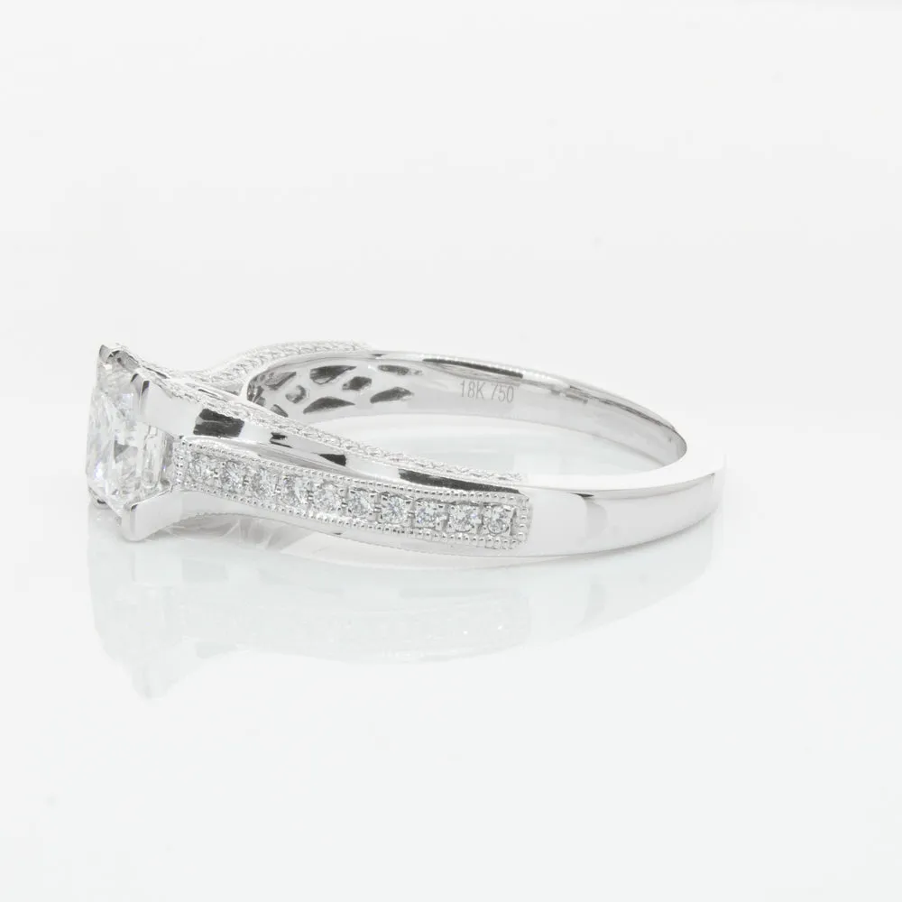 18ct White Gold 1.00ct Princess Cut Diamond Ring