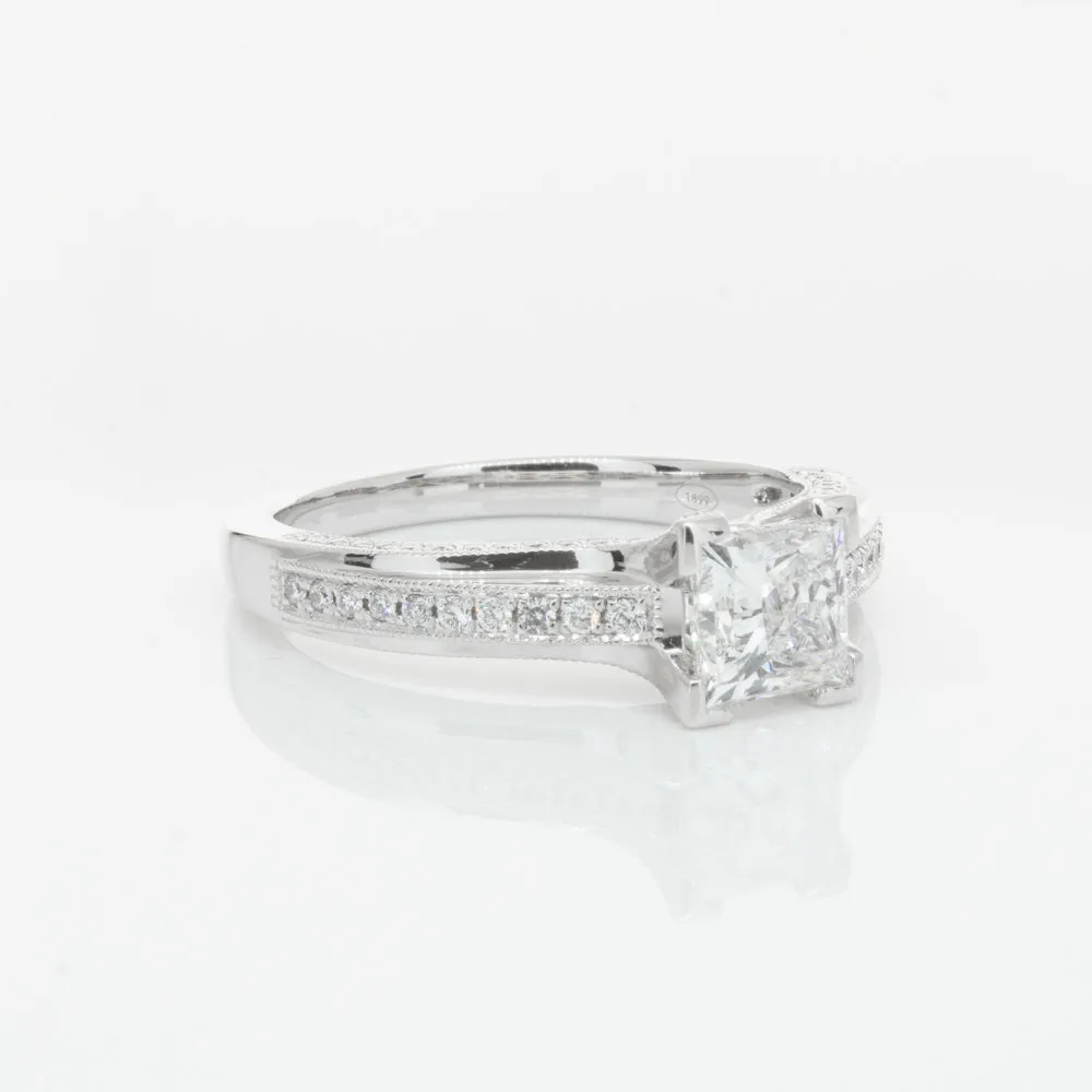 18ct White Gold 1.00ct Princess Cut Diamond Ring