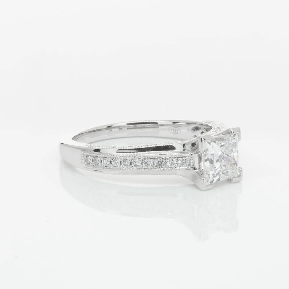 18ct White Gold 1.00ct Princess Cut Diamond Ring