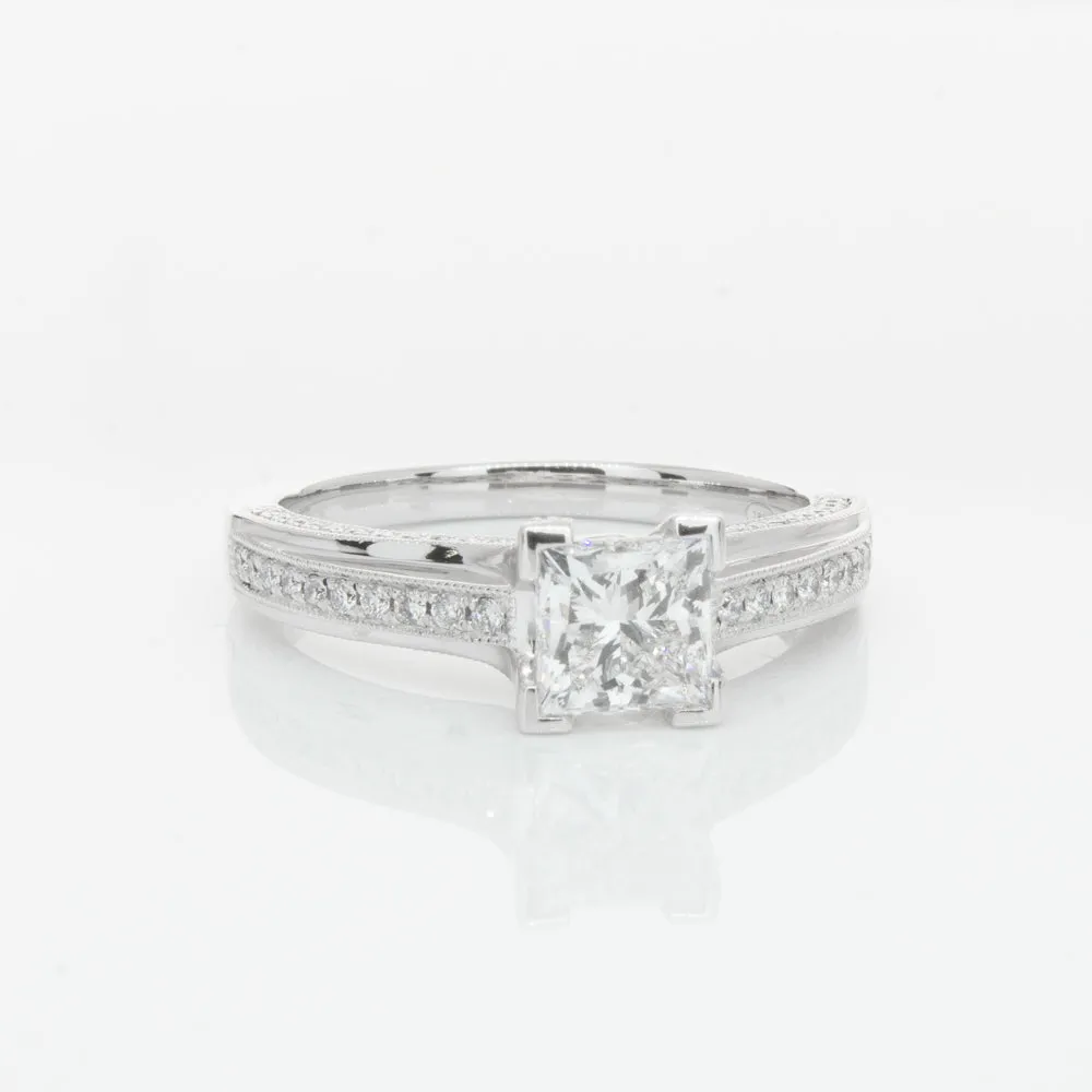 18ct White Gold 1.00ct Princess Cut Diamond Ring