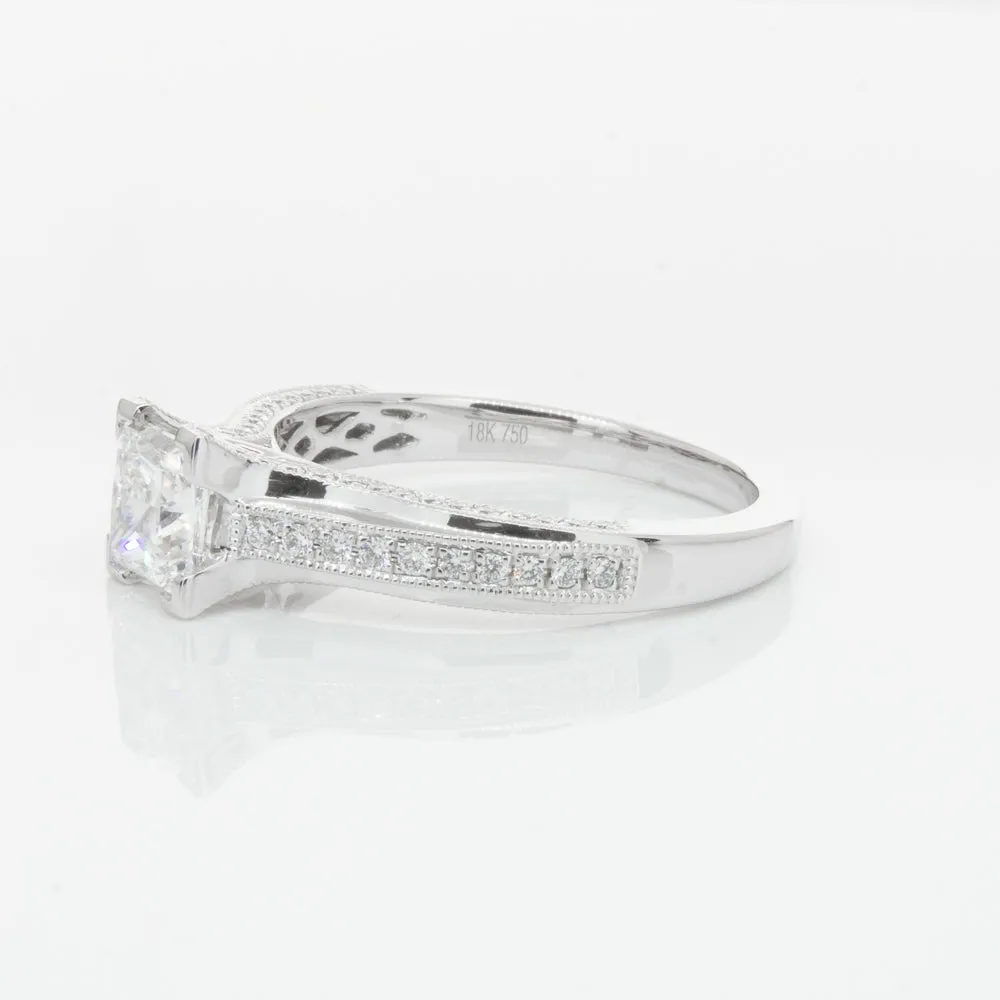 18ct White Gold 1.00ct Princess Cut Diamond Ring