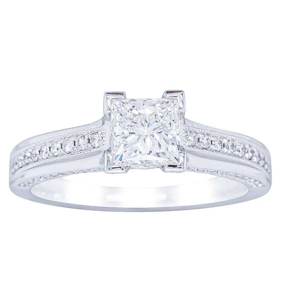 18ct White Gold 1.00ct Princess Cut Diamond Ring