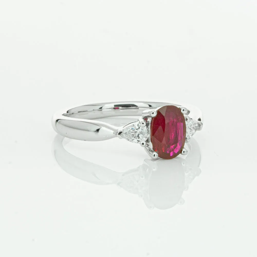 18ct White Gold .76ct Ruby & Diamond Ayla Ring