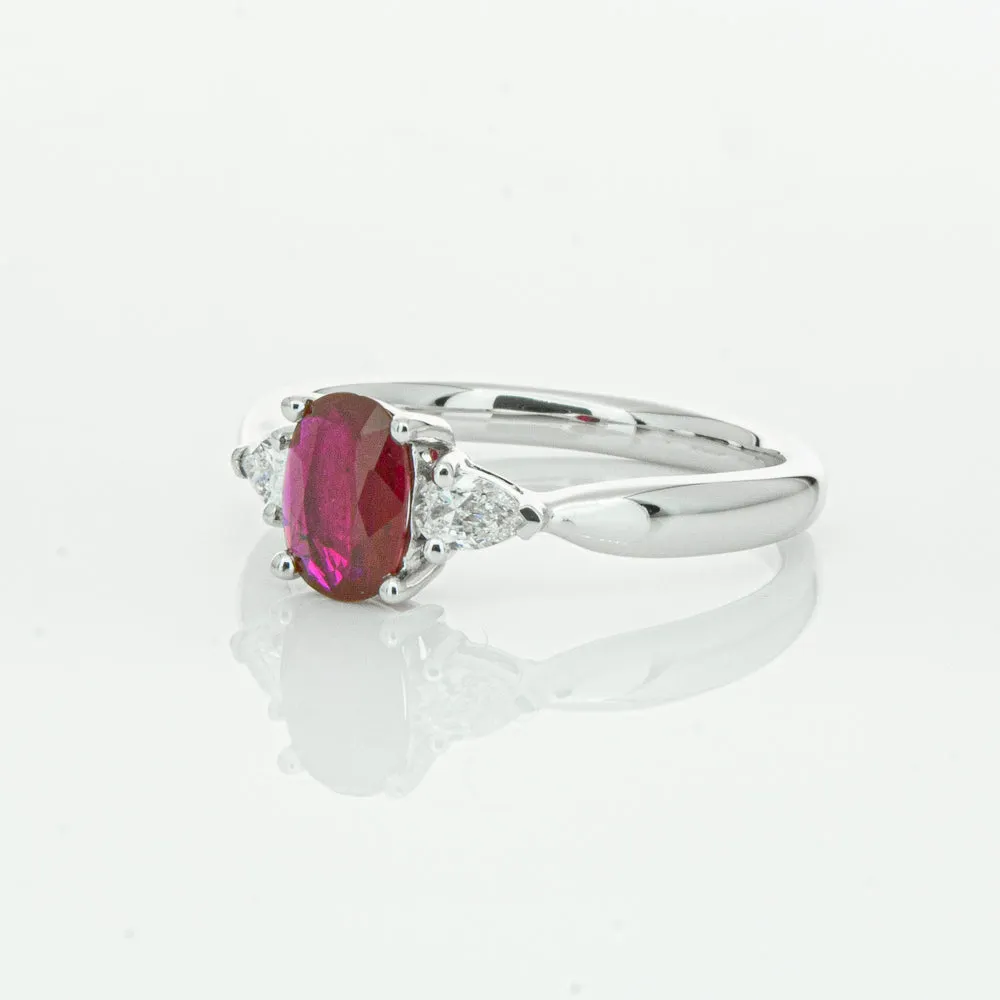 18ct White Gold .76ct Ruby & Diamond Ayla Ring