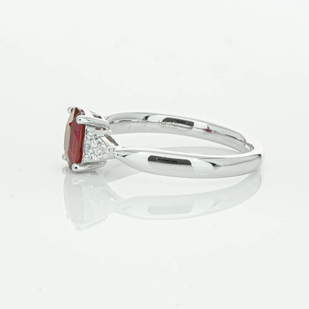 18ct White Gold .76ct Ruby & Diamond Ayla Ring