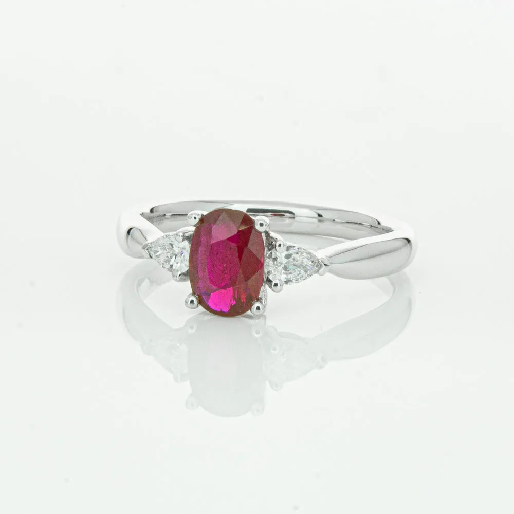 18ct White Gold .76ct Ruby & Diamond Ayla Ring