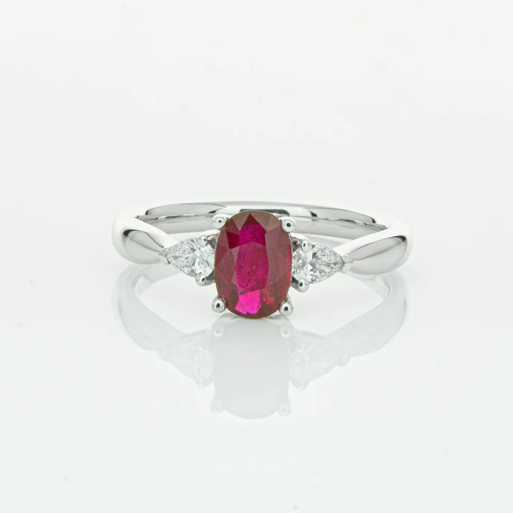 18ct White Gold .76ct Ruby & Diamond Ayla Ring