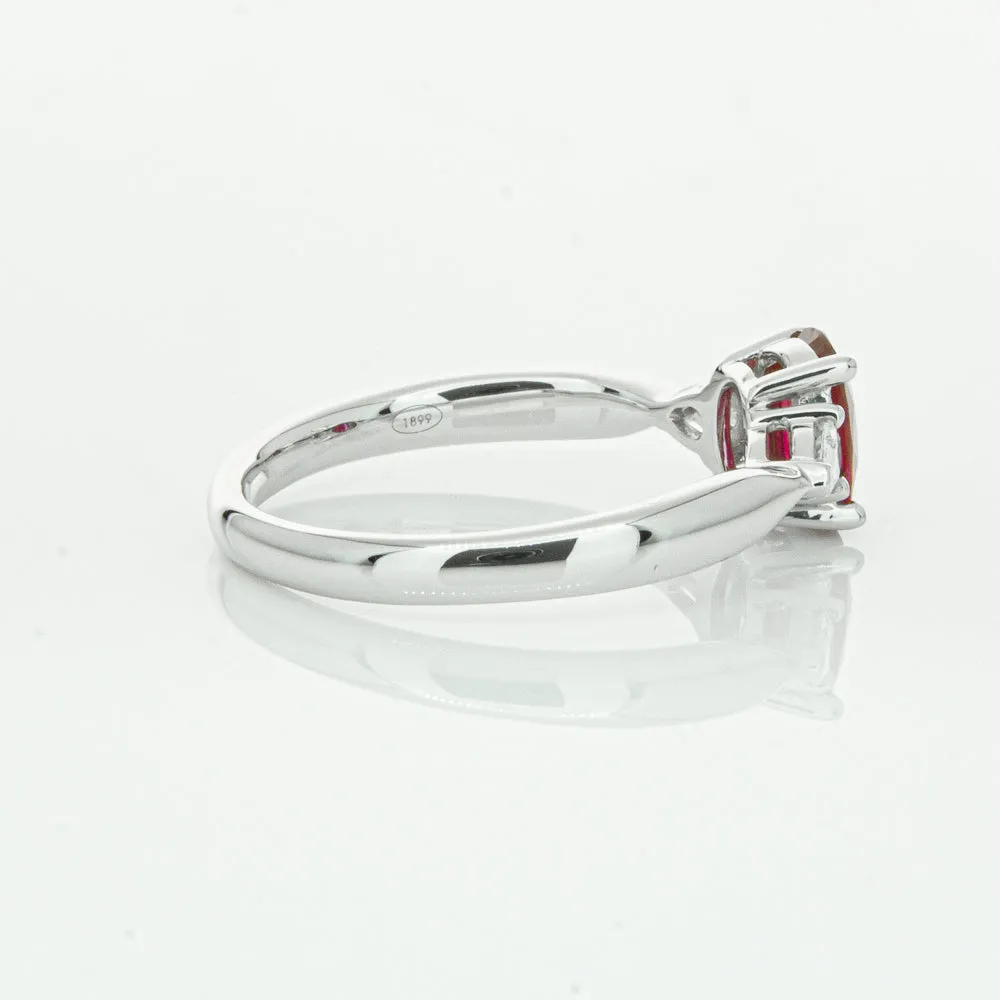 18ct White Gold .76ct Ruby & Diamond Ayla Ring