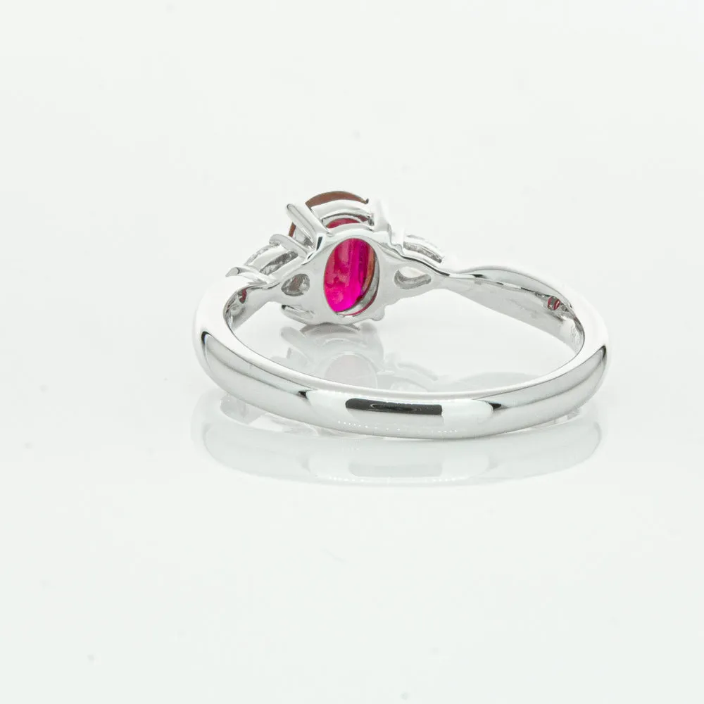 18ct White Gold .76ct Ruby & Diamond Ayla Ring