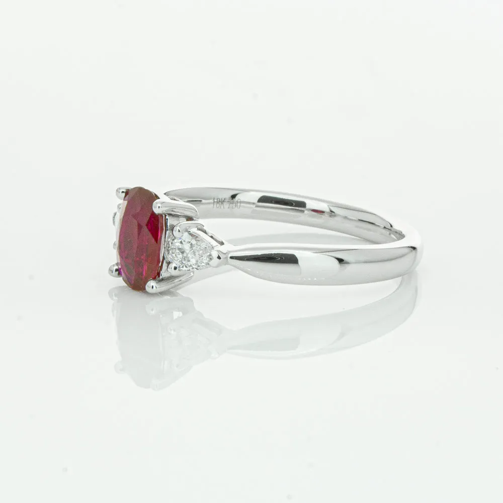 18ct White Gold .76ct Ruby & Diamond Ayla Ring