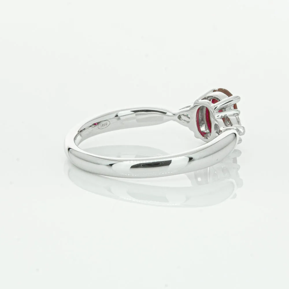 18ct White Gold .76ct Ruby & Diamond Ayla Ring