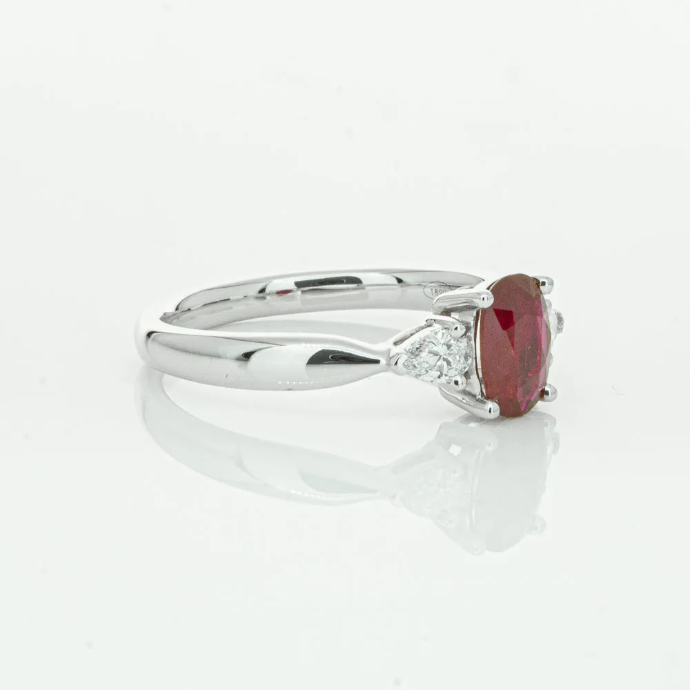 18ct White Gold .76ct Ruby & Diamond Ayla Ring