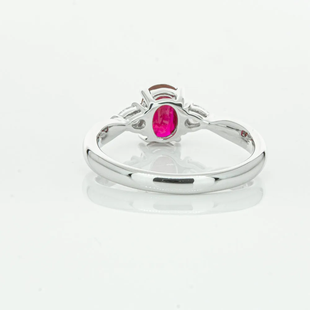 18ct White Gold .76ct Ruby & Diamond Ayla Ring