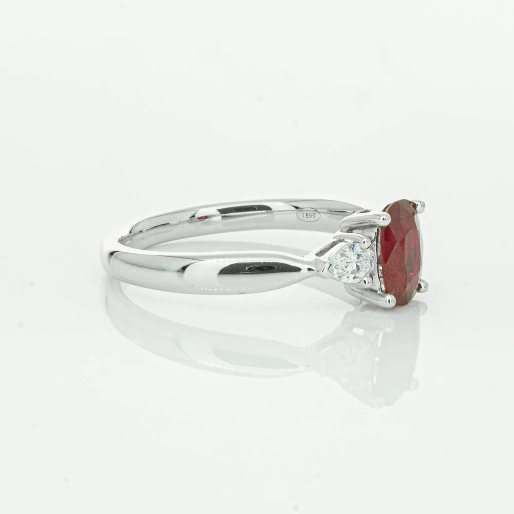 18ct White Gold .76ct Ruby & Diamond Ayla Ring