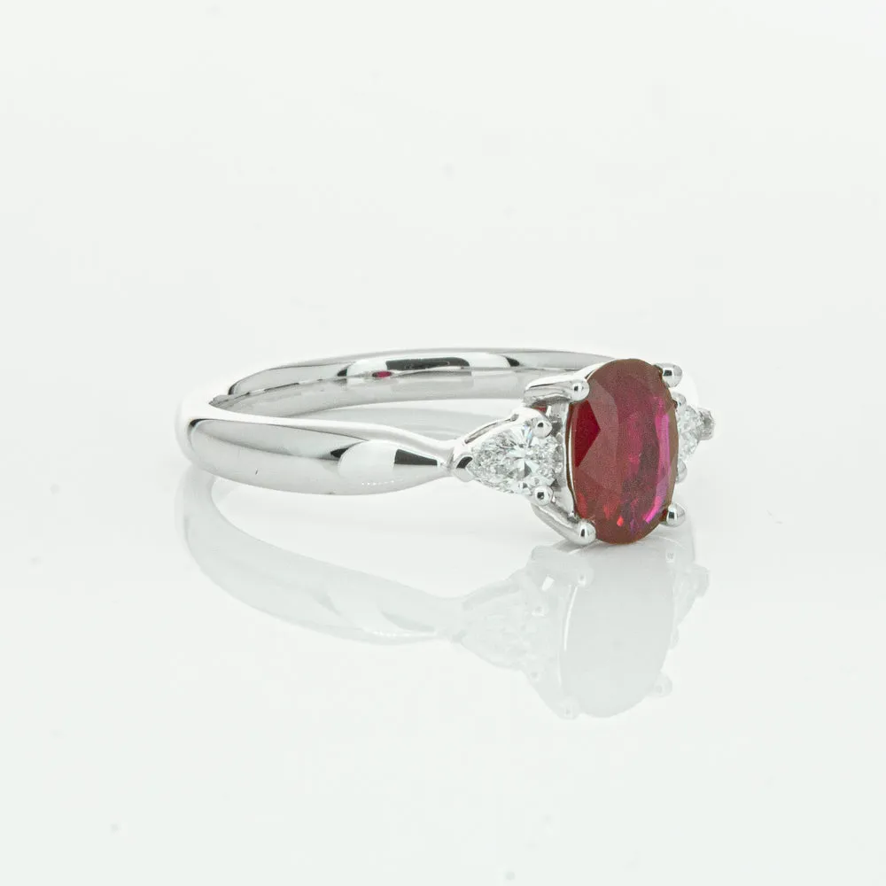 18ct White Gold .76ct Ruby & Diamond Ayla Ring