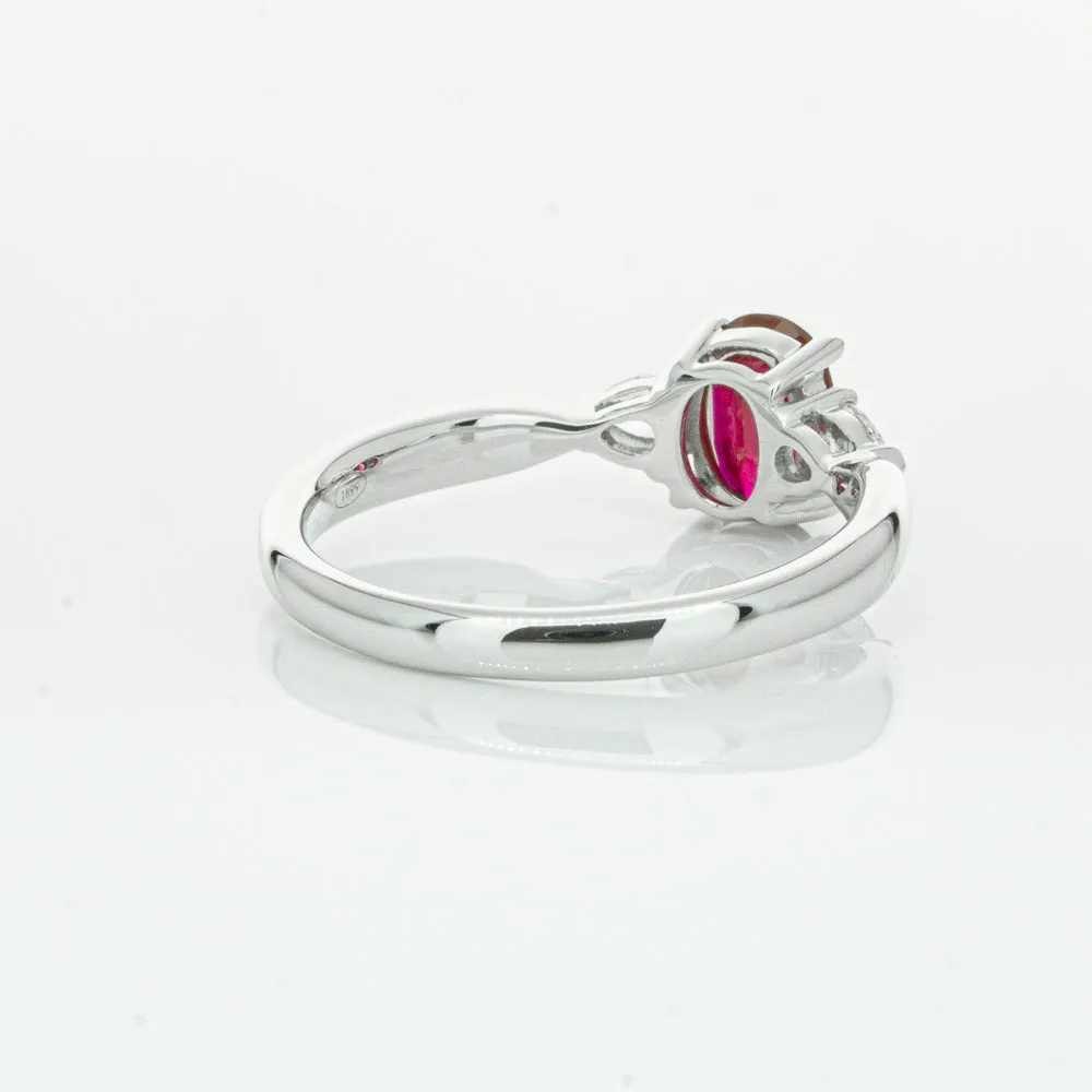 18ct White Gold .76ct Ruby & Diamond Ayla Ring