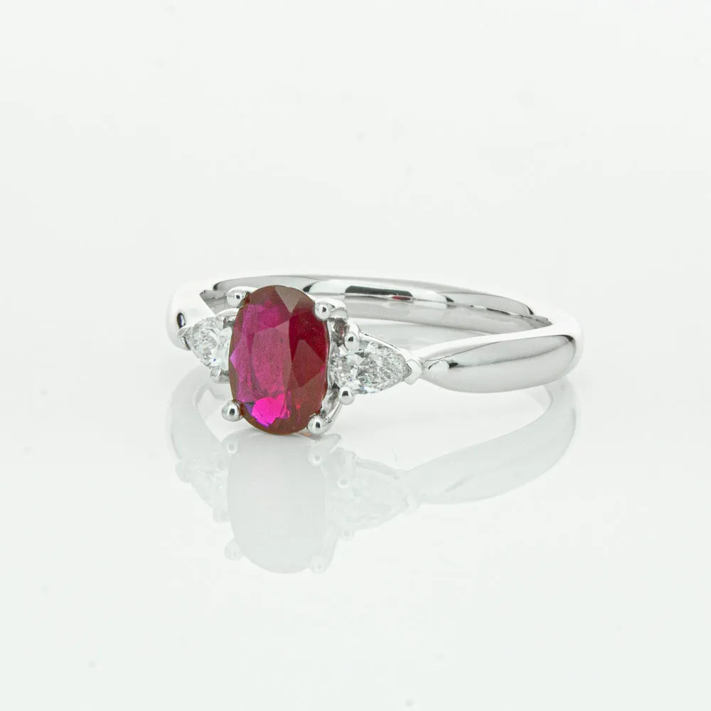 18ct White Gold .76ct Ruby & Diamond Ayla Ring