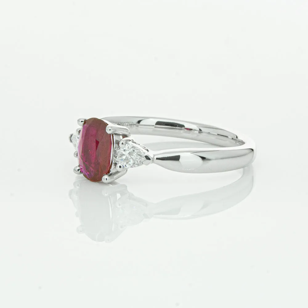 18ct White Gold .76ct Ruby & Diamond Ayla Ring