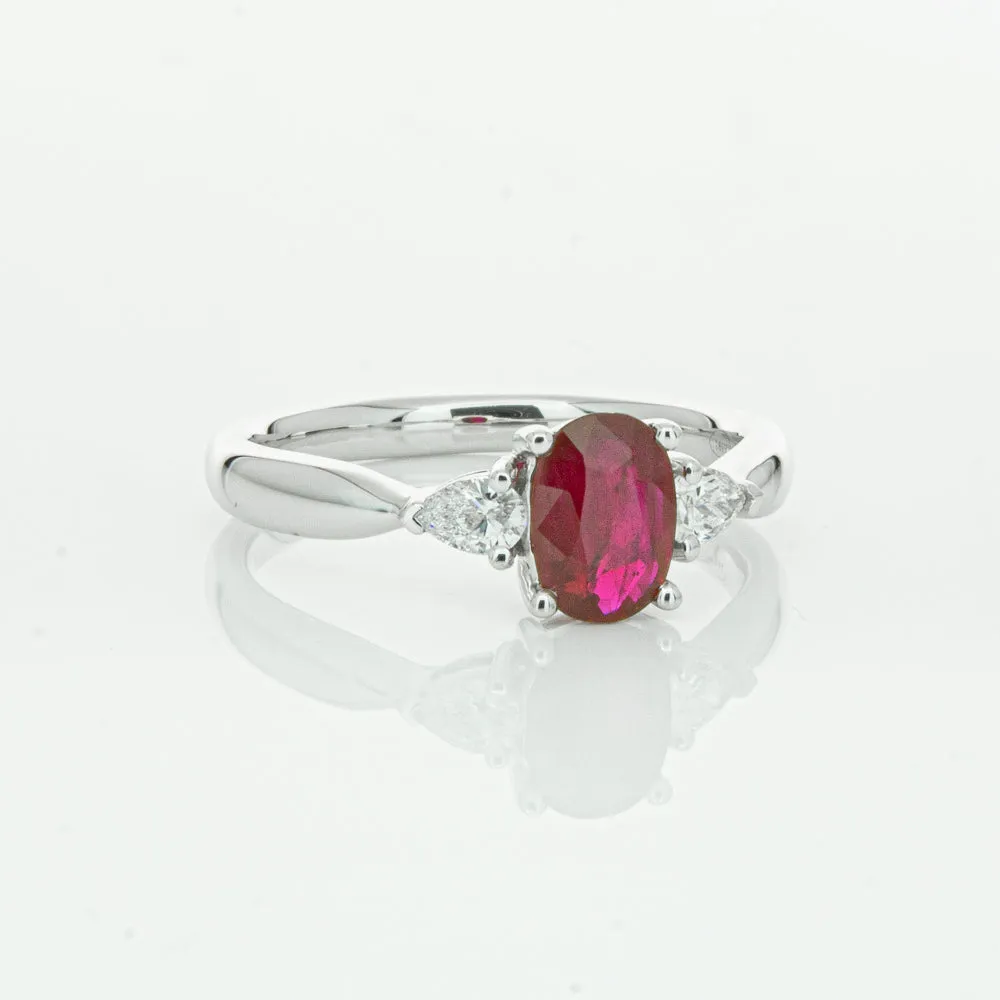 18ct White Gold .76ct Ruby & Diamond Ayla Ring