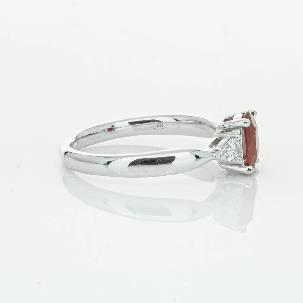 18ct White Gold .76ct Ruby & Diamond Ayla Ring