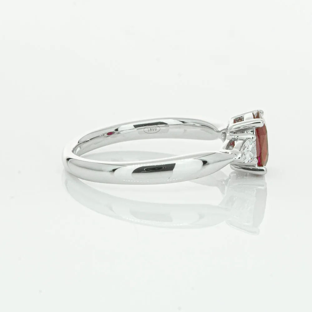 18ct White Gold .76ct Ruby & Diamond Ayla Ring