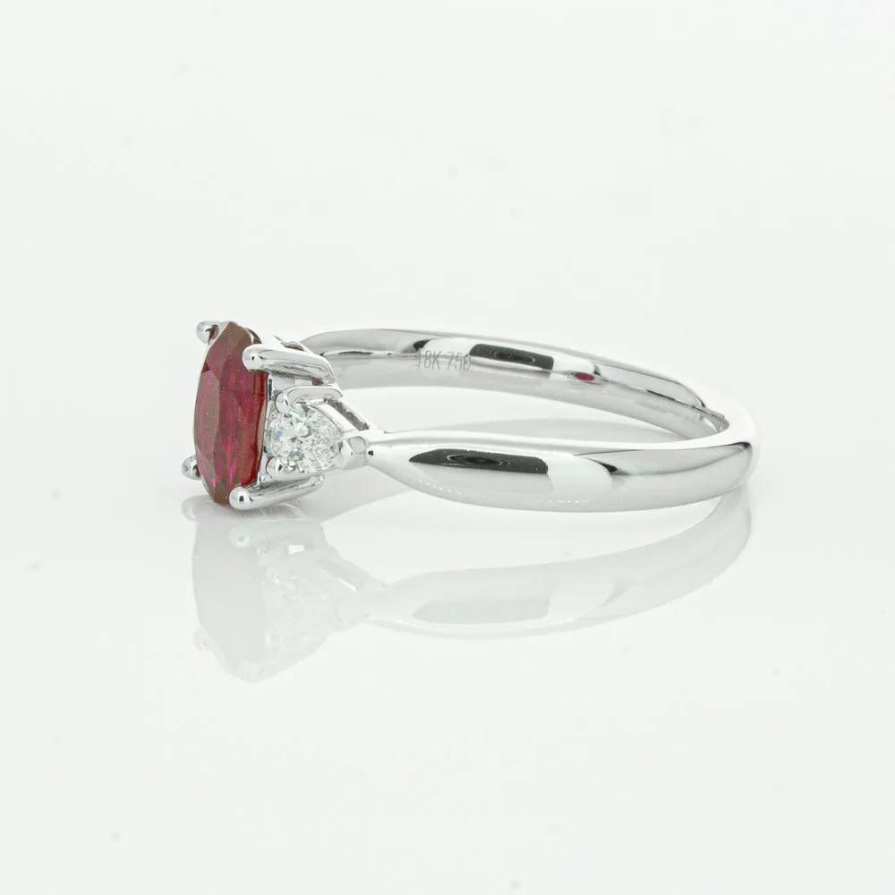 18ct White Gold .76ct Ruby & Diamond Ayla Ring