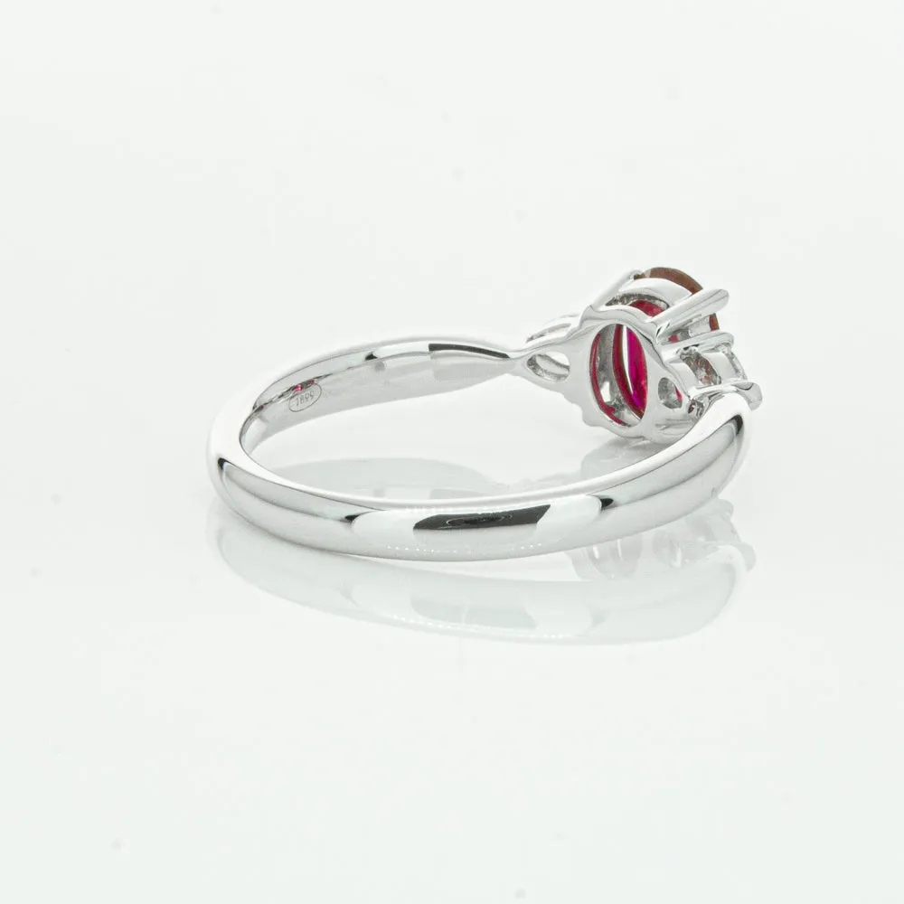 18ct White Gold .76ct Ruby & Diamond Ayla Ring