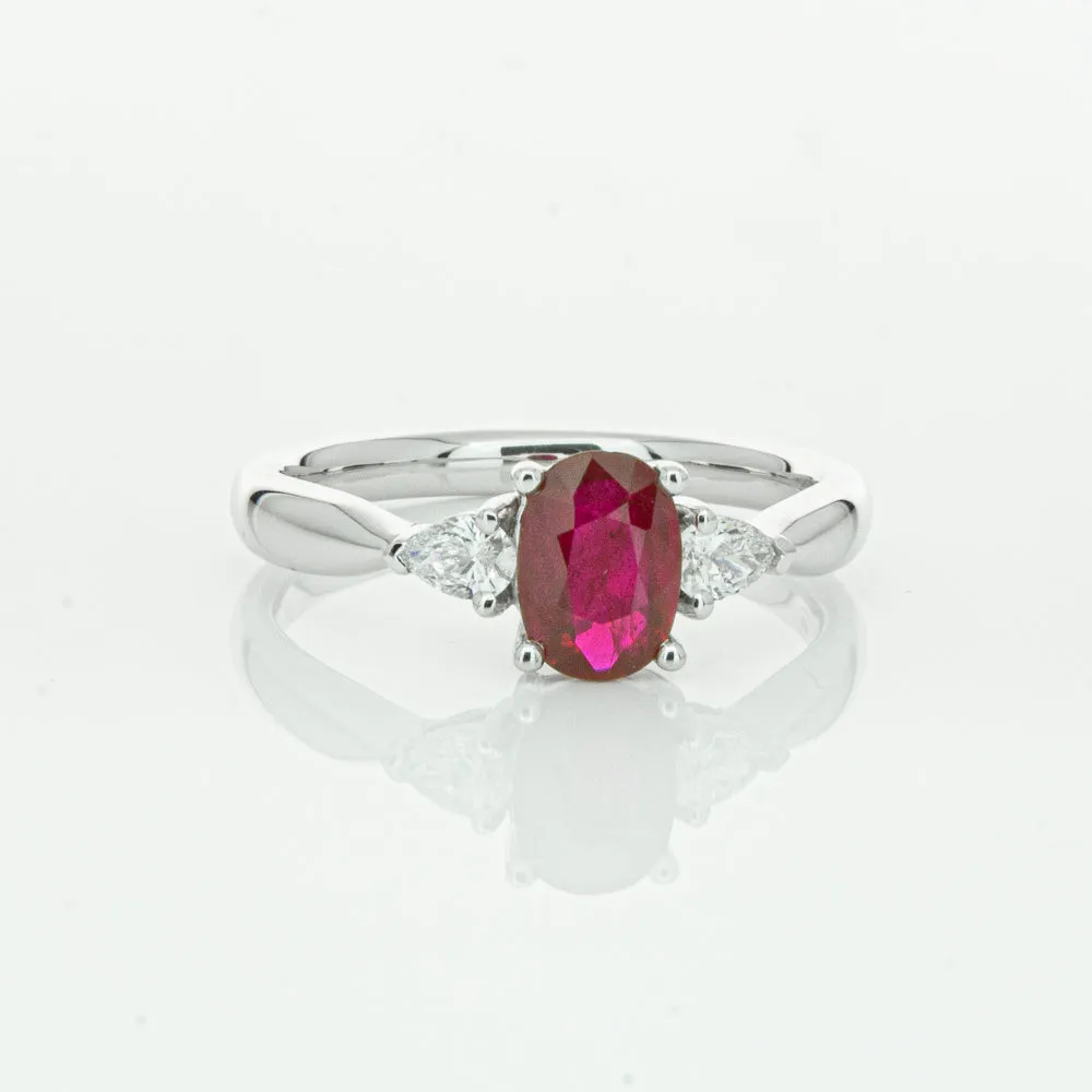 18ct White Gold .76ct Ruby & Diamond Ayla Ring