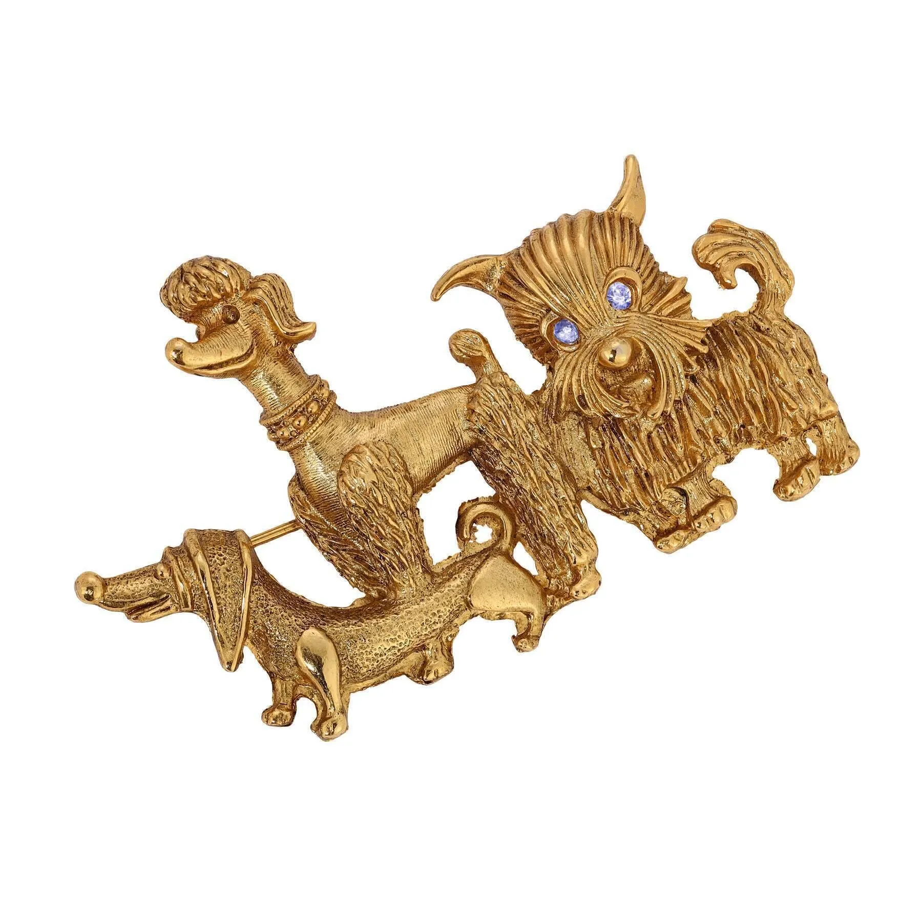 1928 Jewelry Canine Companions Trio Brooch Pin