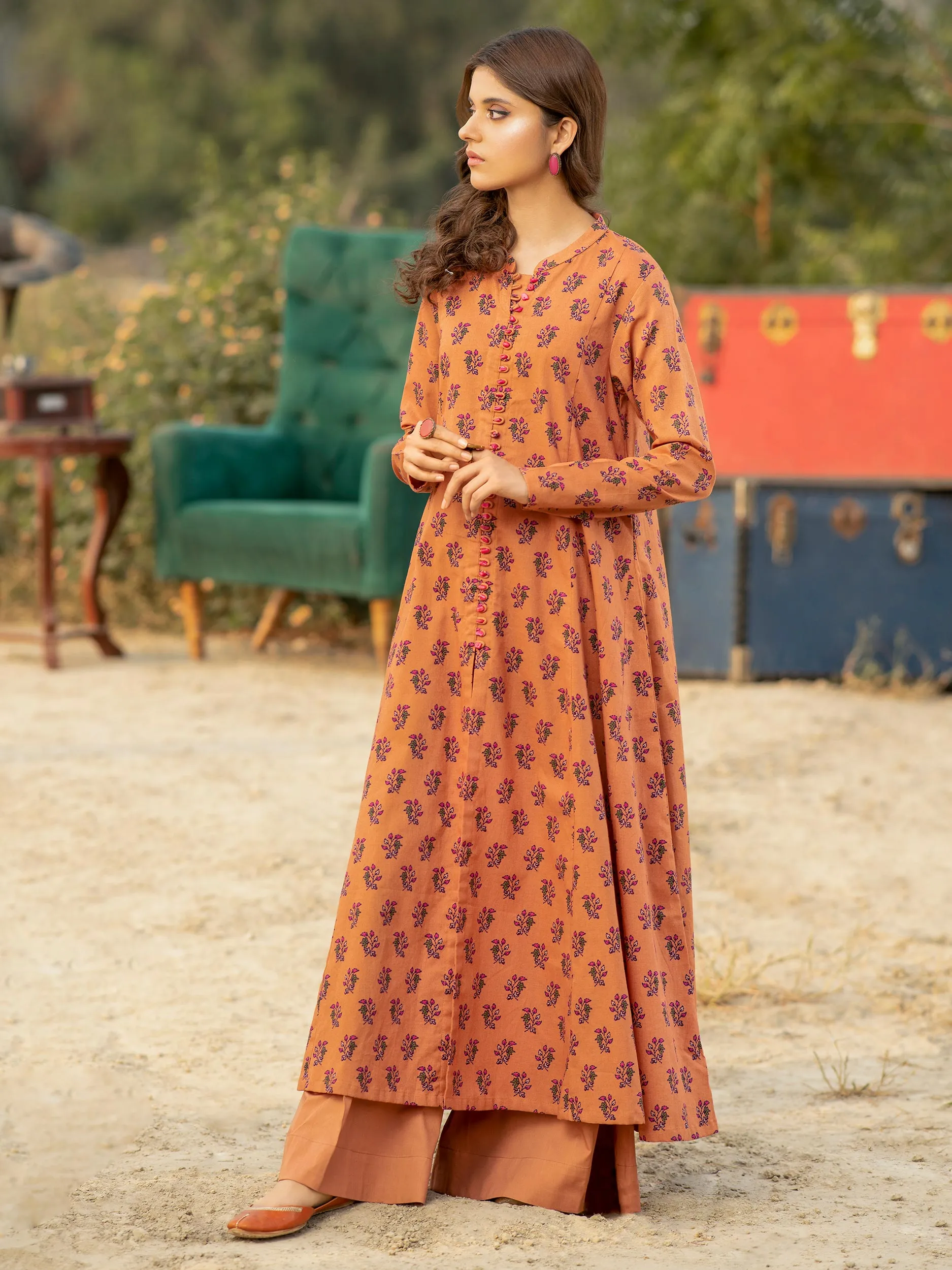 2 Piece Khaddar Suit-Printed (Unstitched)