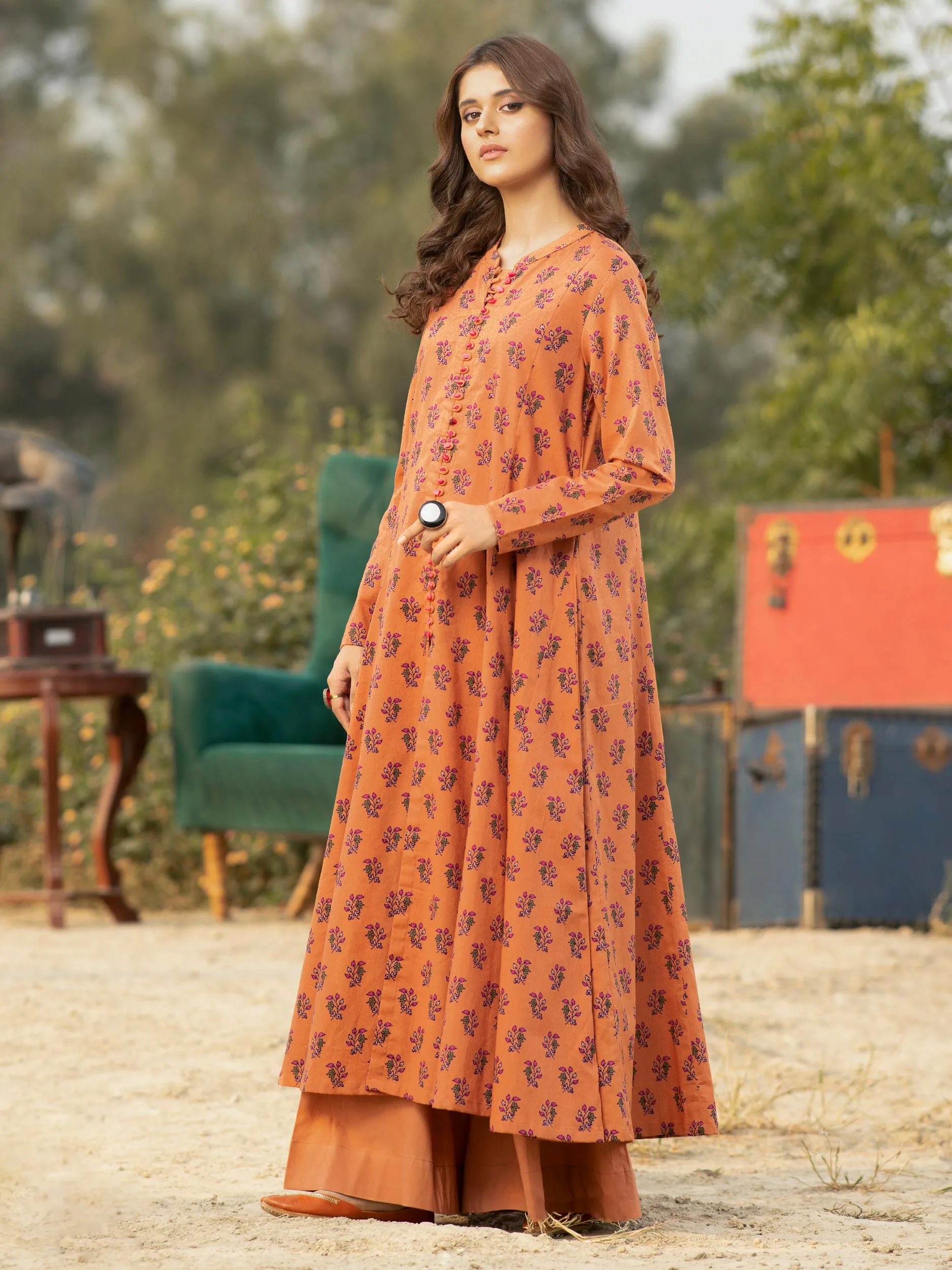 2 Piece Khaddar Suit-Printed (Unstitched)