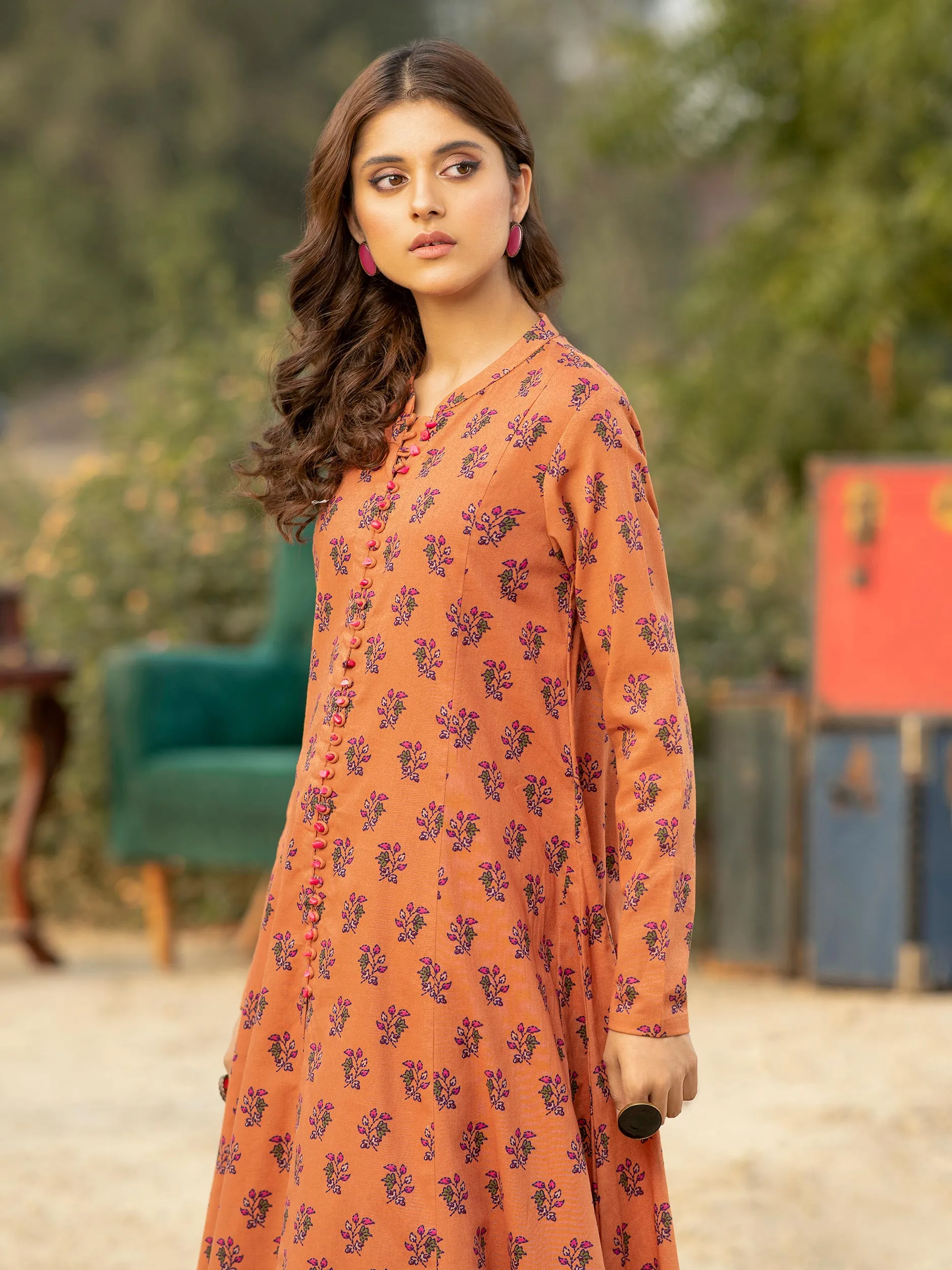 2 Piece Khaddar Suit-Printed (Unstitched)