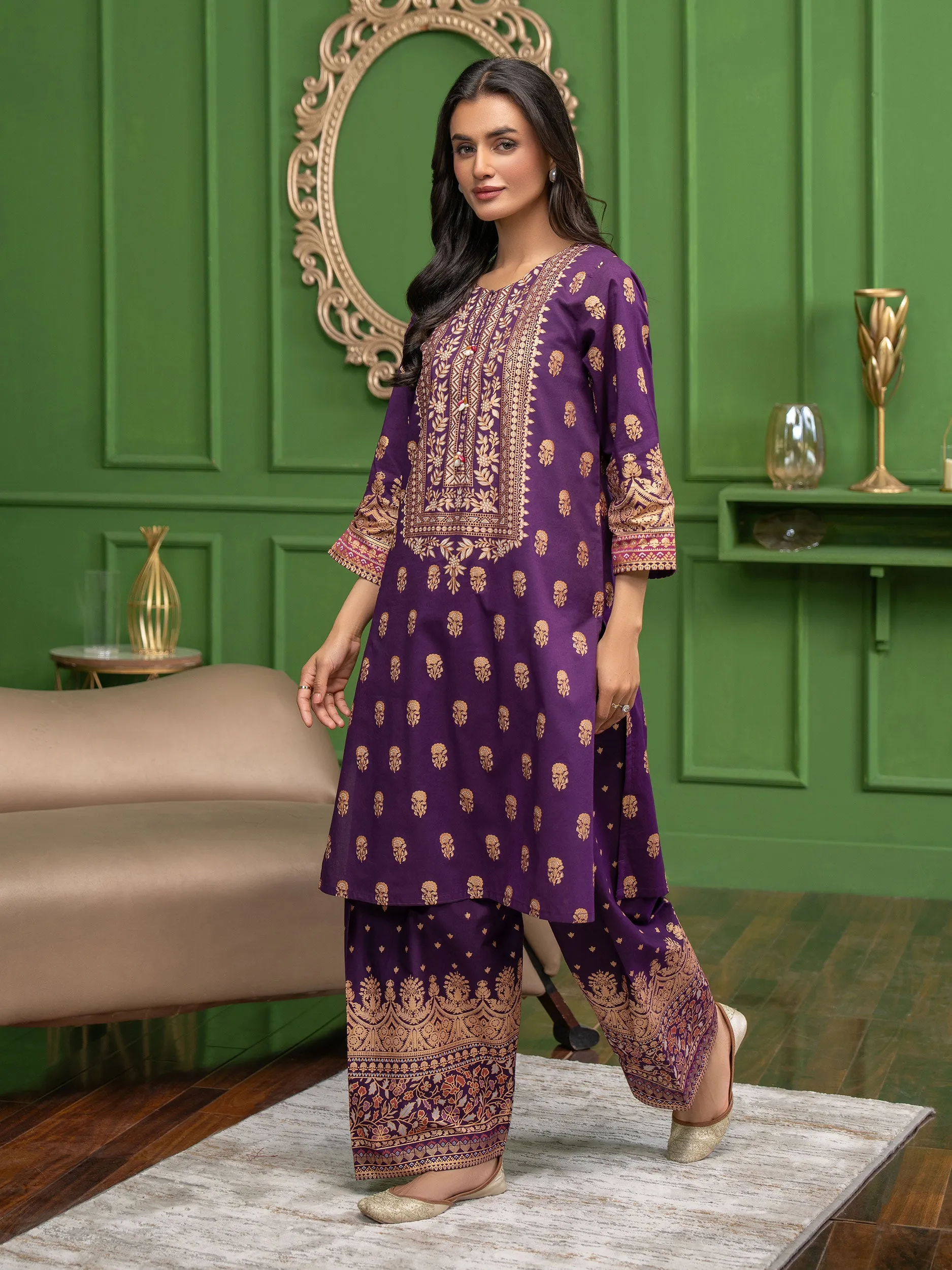 2 Piece Lawn Suit-Paste Print (Unstitched)