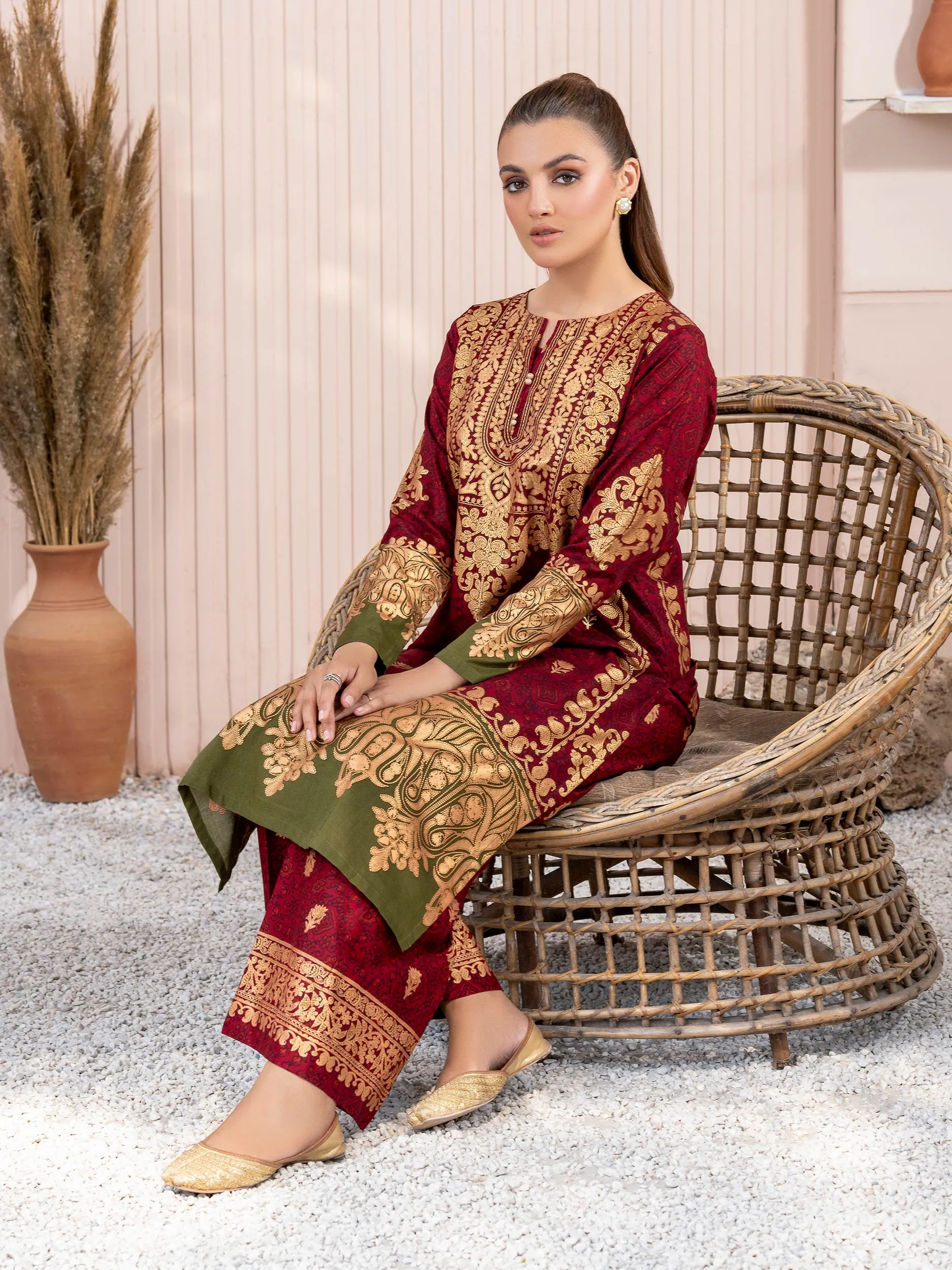 2 Piece Lawn Suit-Paste Print (Unstitched)