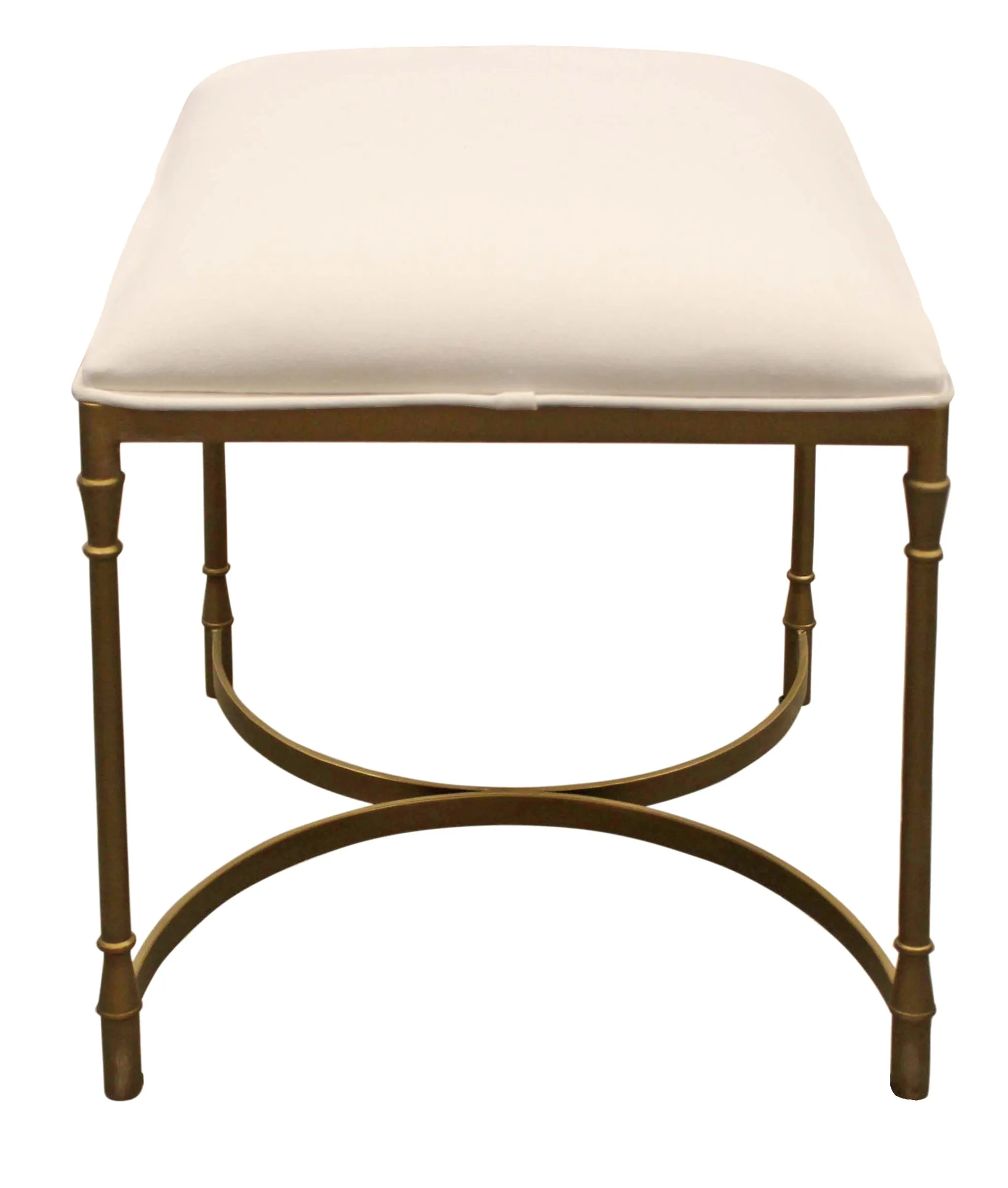 21" Ivory And Brass Iron Backless Bar Chair With Footrest By Homeroots