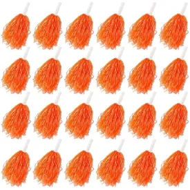 24 Pack Cheerleading Pom Poms, Plastic Cheer Pom Poms with Handle for Routers,Team Spirit Sports Dance Cheerleaders,Kids,Adults (Orange)