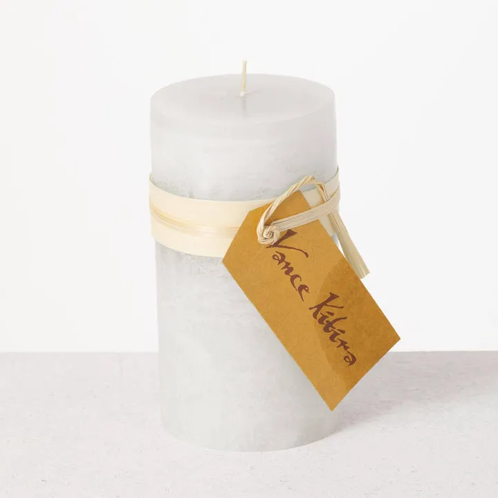 8" WHITE TIMBER PILLAR CANDLE