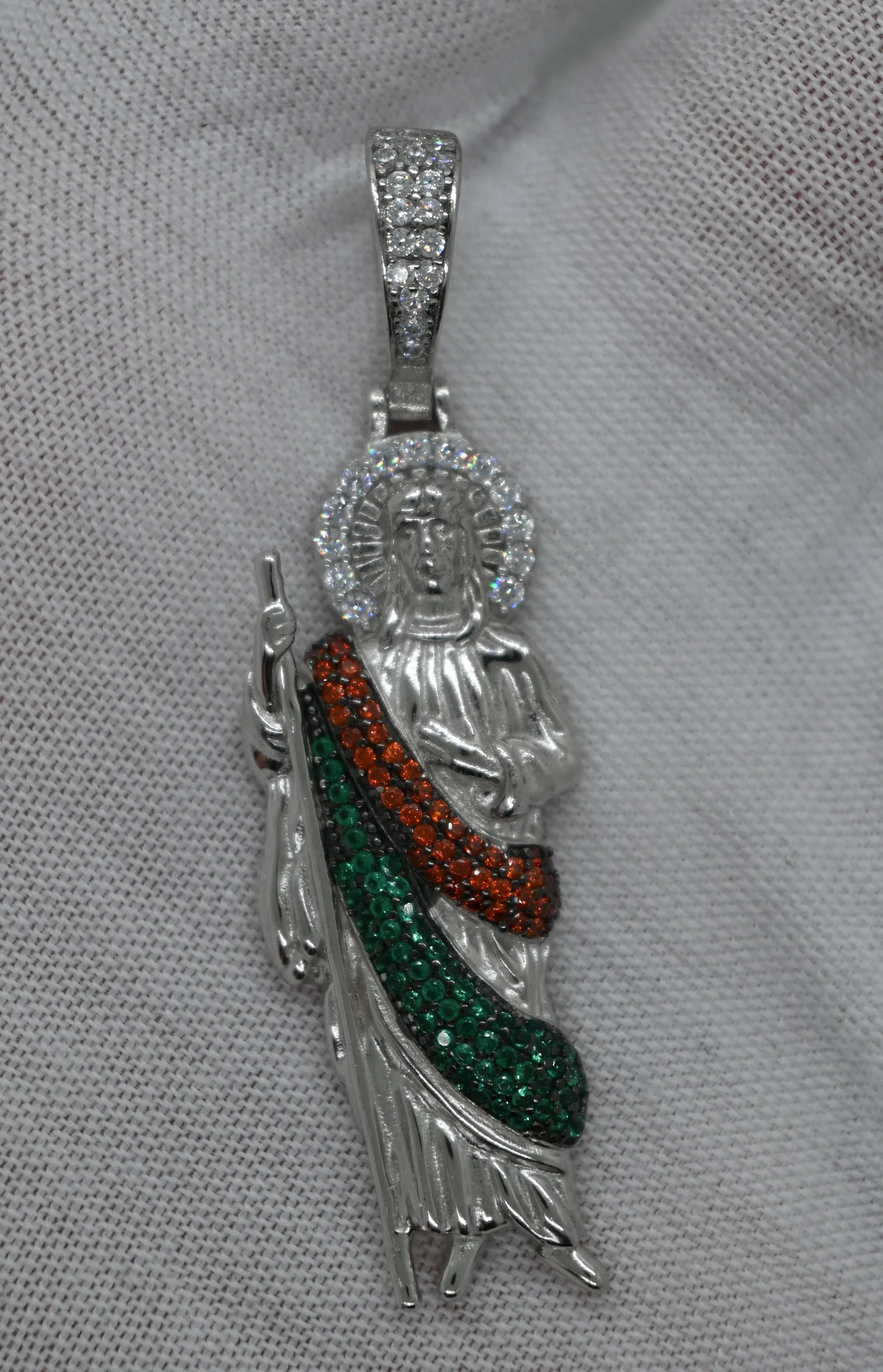 925 St. Jude Pendant w/ Color Cz #2,