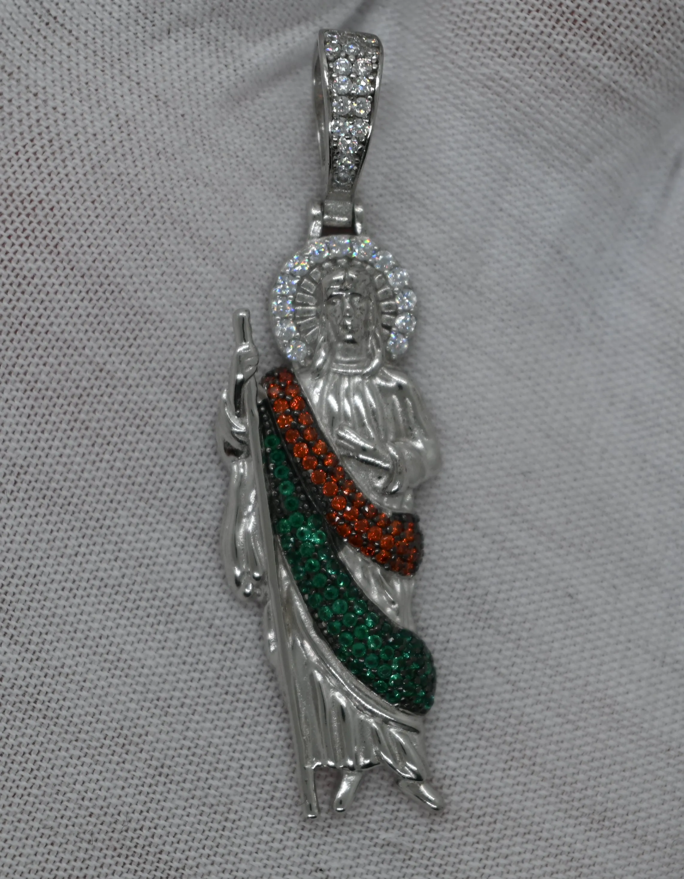 925 St. Jude Pendant w/ Color Cz #2,