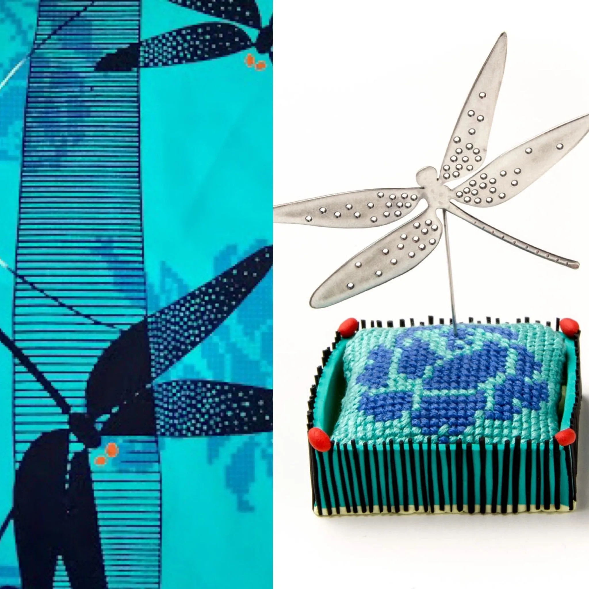 Addie Carns - Yukata Kimono Dragonfly Hat Pin and Cushion Box