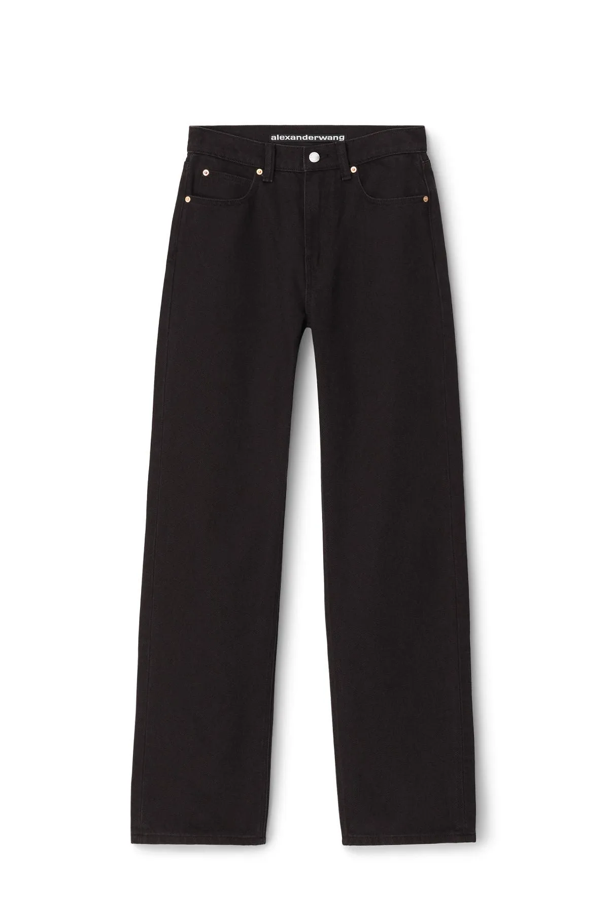 Alexander Wang EZ Mid Rise Relaxed Straight Jeans - Washed Black