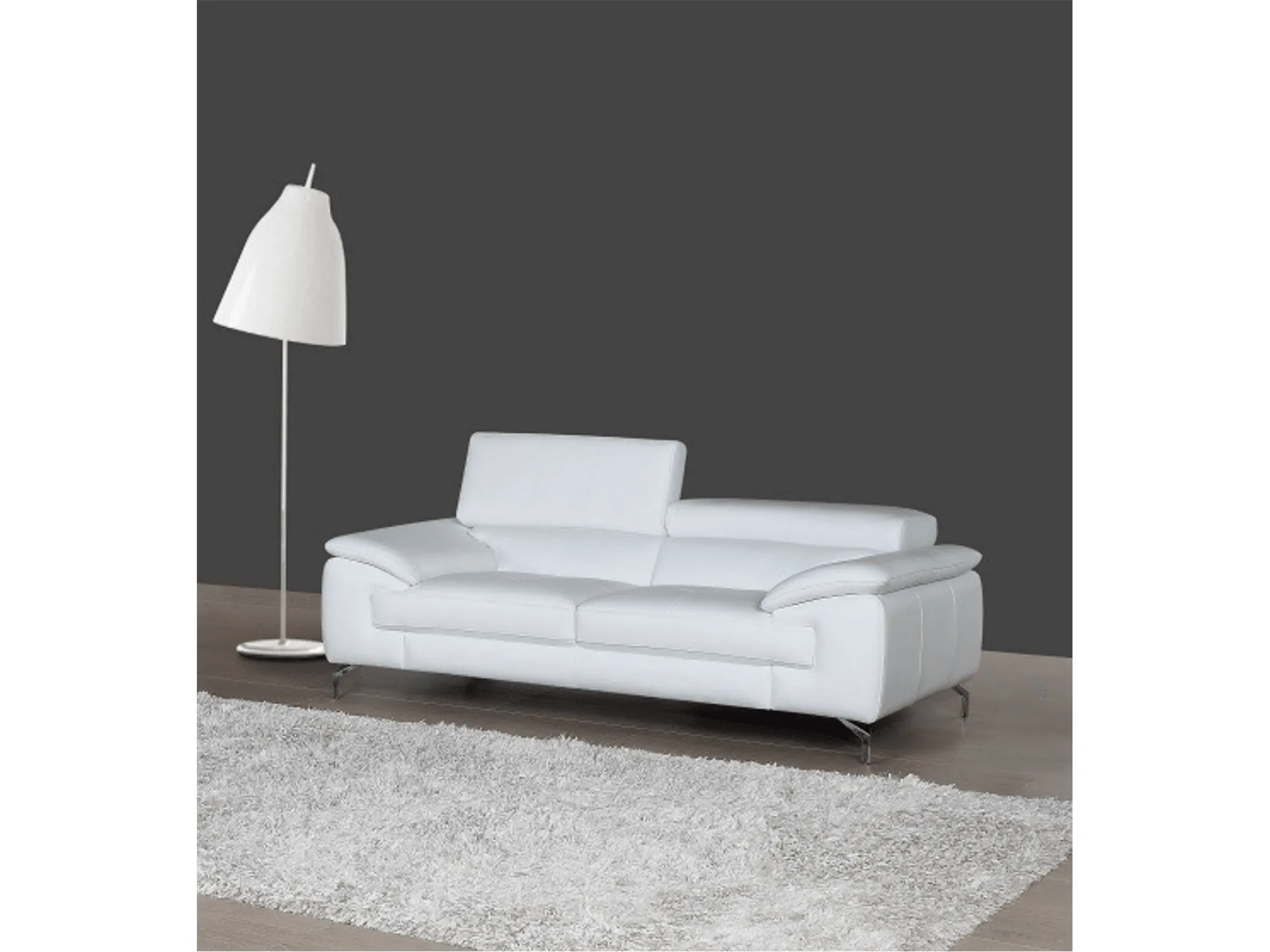 Alpha Leather Sofa White