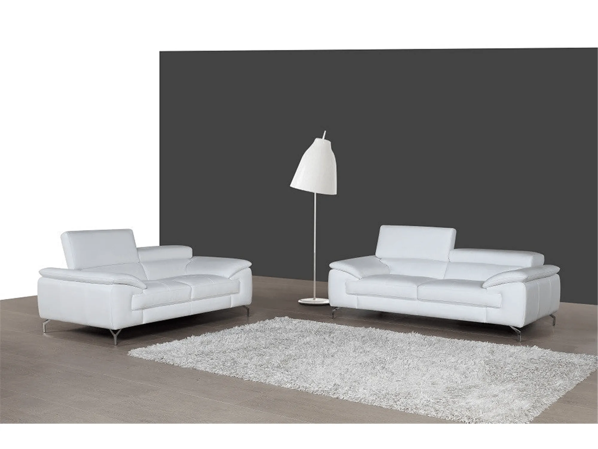 Alpha Leather Sofa White